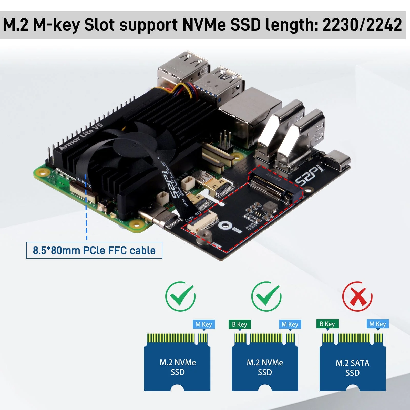 52Pi M.2 Multifunctional Adapter for Raspberry Pi 5 - Image 5