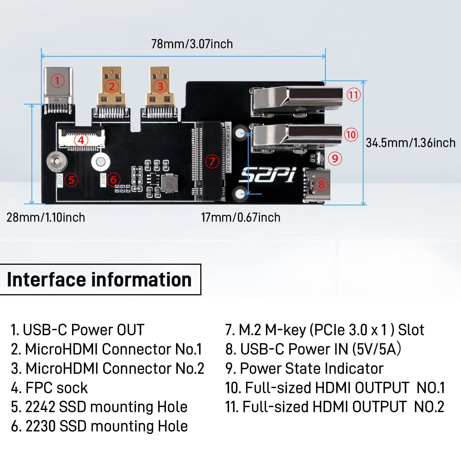 52Pi M.2 Multifunctional Adapter for Raspberry Pi 5 - Image 7