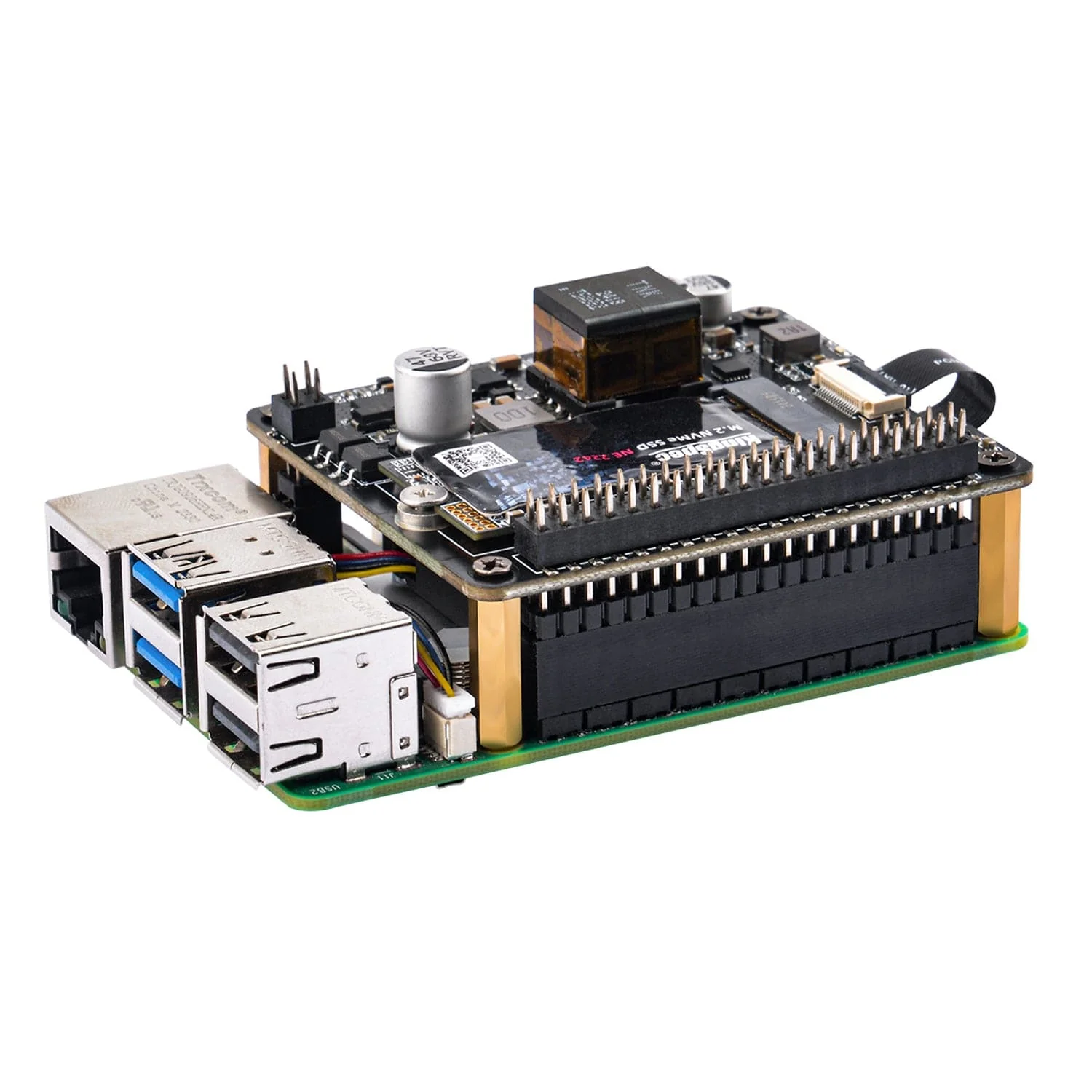 52Pi M.2 NVME M-Key PoE+ HAT for Raspberry Pi 5 - Image 3