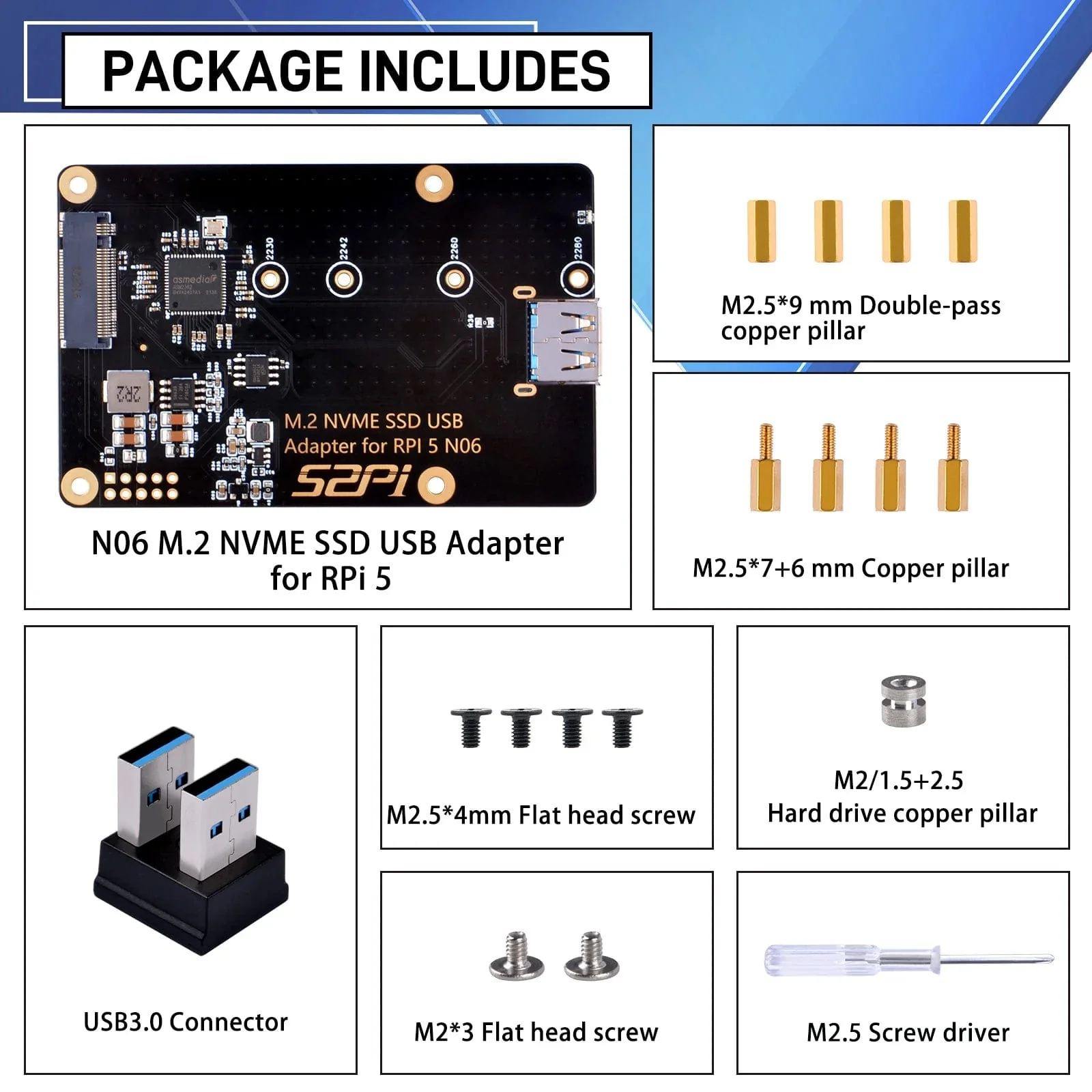 52Pi M.2 NVME SSD USB Adapter for Raspberry Pi 5 - Image 6