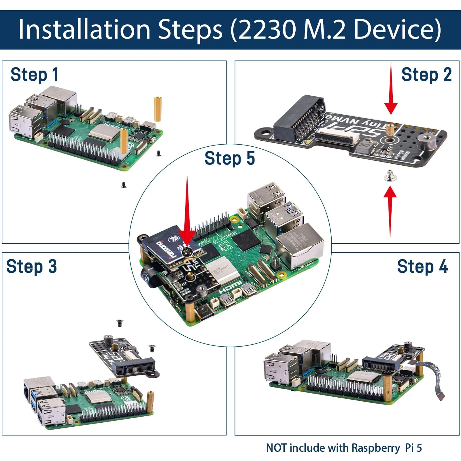 52Pi Tiny M.2 PCIe Adapter for Raspberry Pi 5 - Image 7