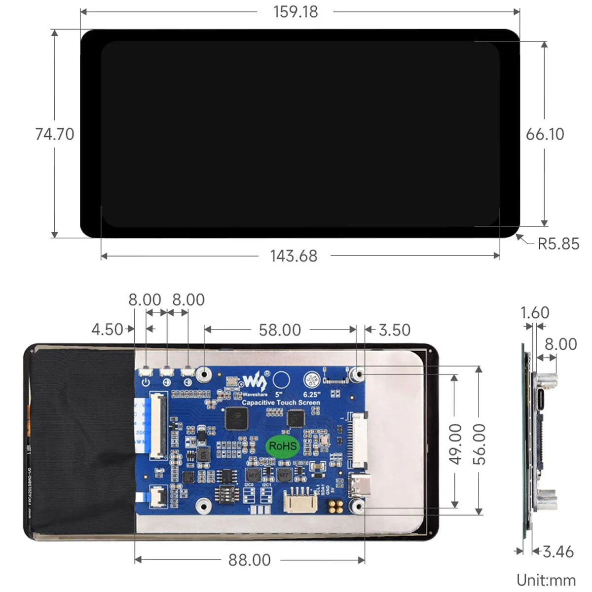 6.25" IPS DSI Capacitive Touch Display (720 x 1560) - Image 6