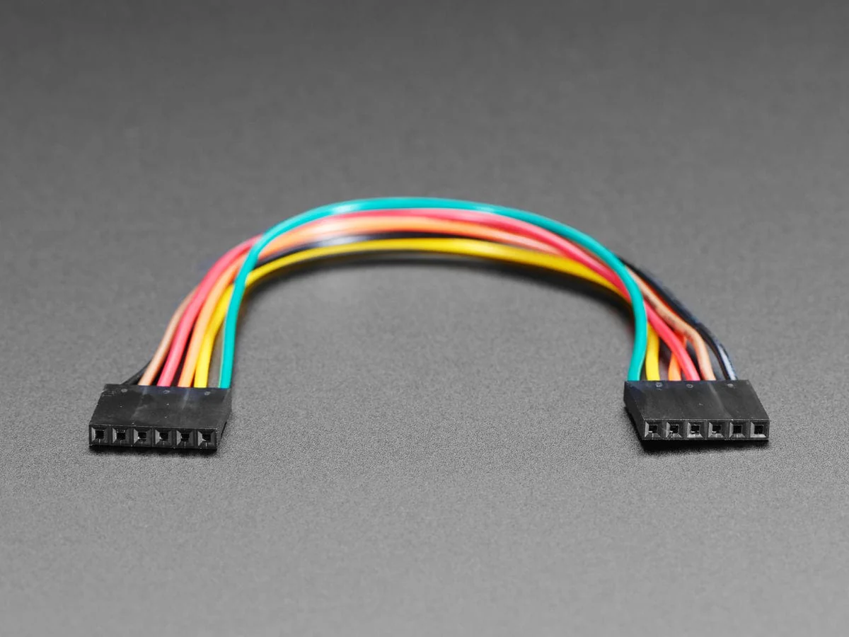 6-Conductor 0.1" Socket-Socket Cable (6" long) - Image 2