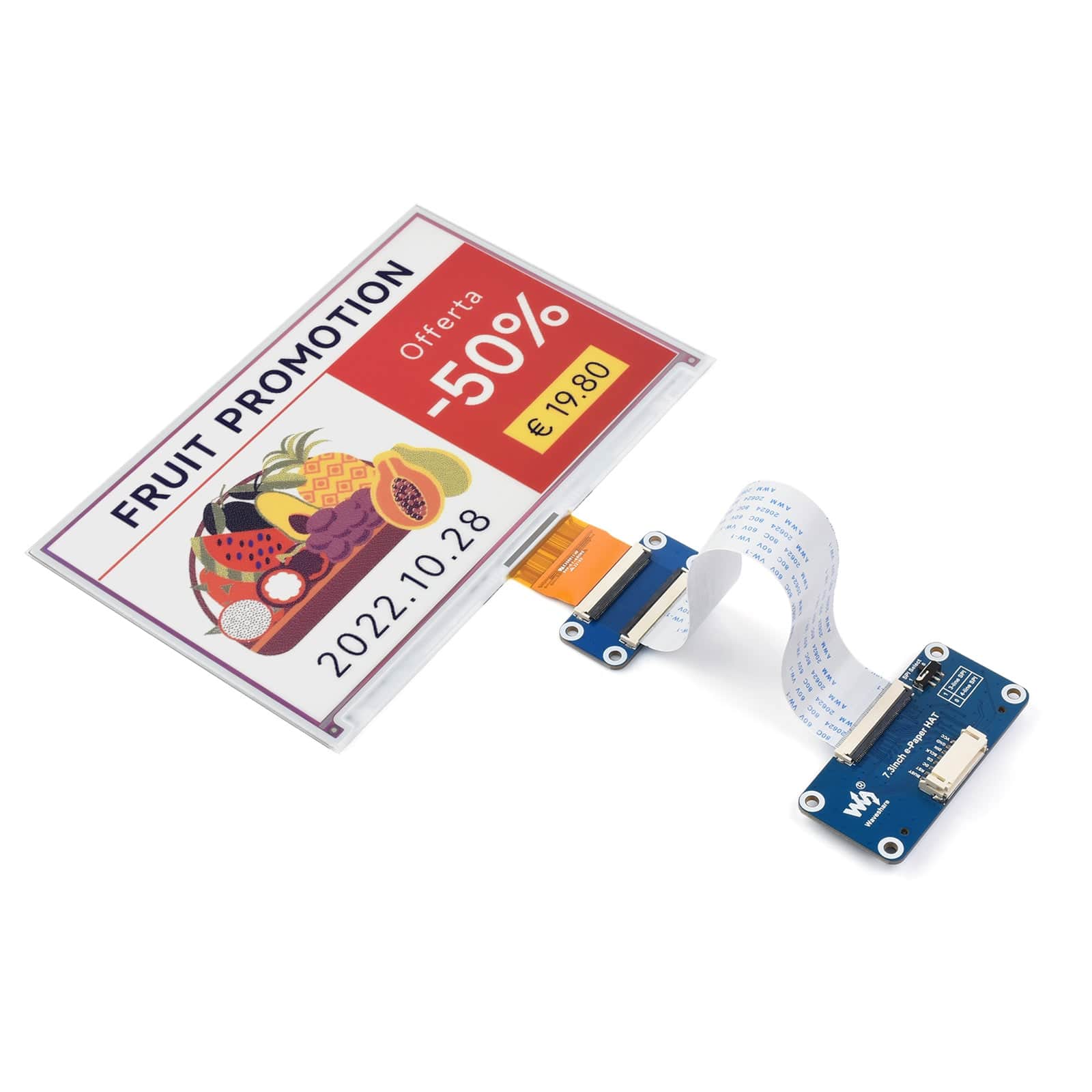 7.3" ACeP 7-Color ePaper Display Module (800×480) - Image 2