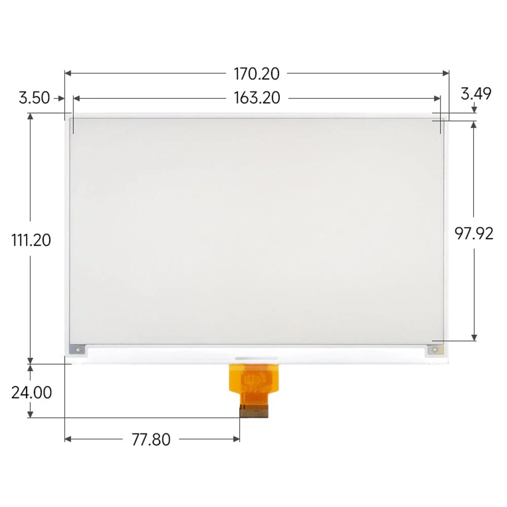 7.5" ePaper Display Raw Panel - Red/Yellow/Black/White (800x480) - Image 6