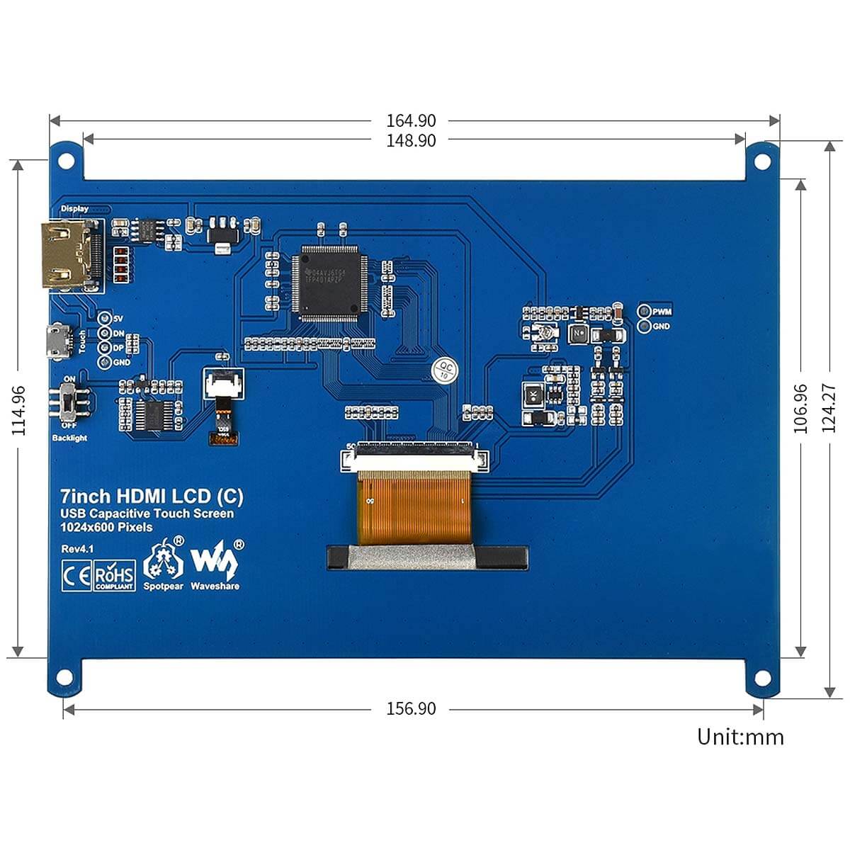 7" IPS Capacitive Touchscreen LCD (1024×600) - Image 6