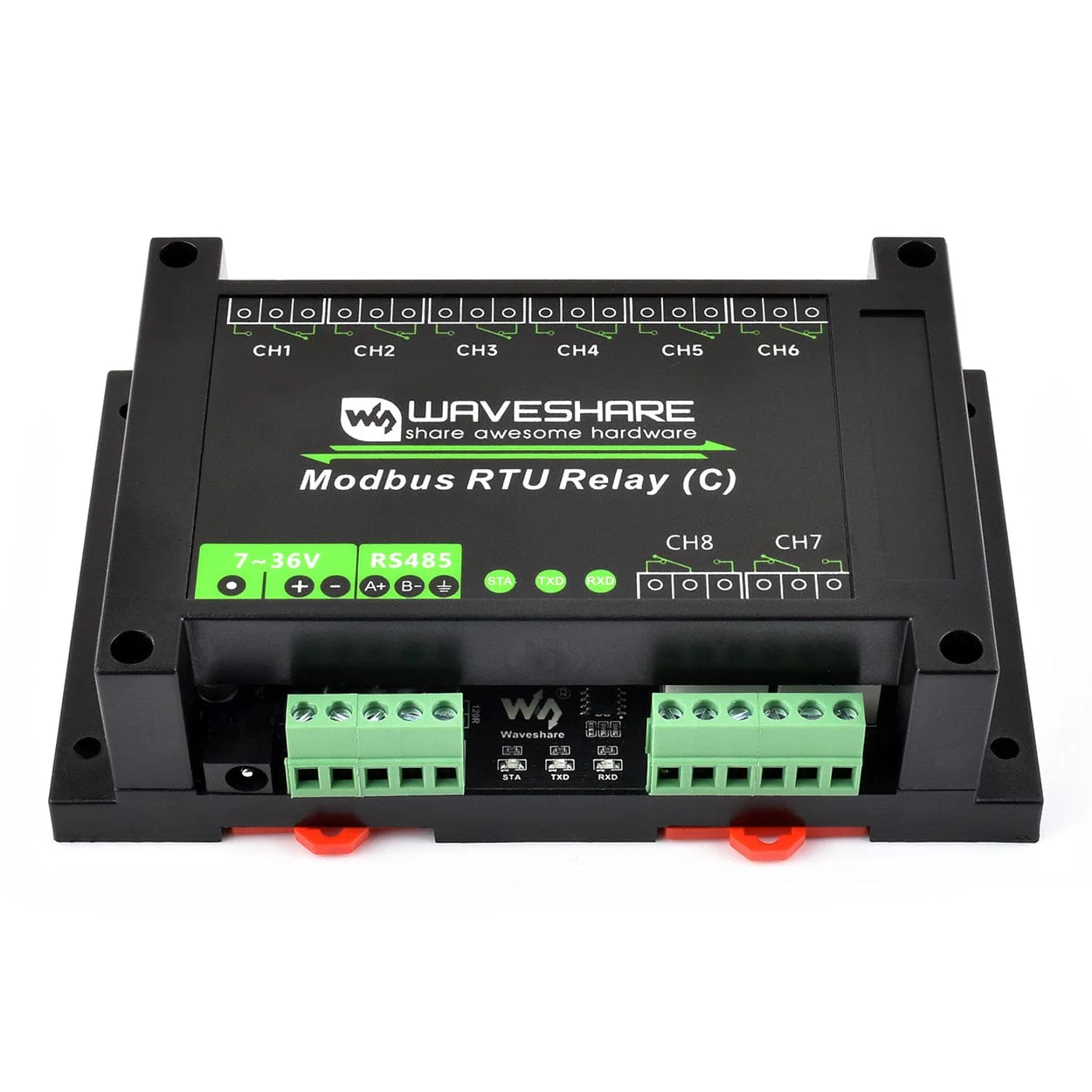 8-Channel Modbus RTU Latching Relay Module (C) with RS-485 Interface - Image 2