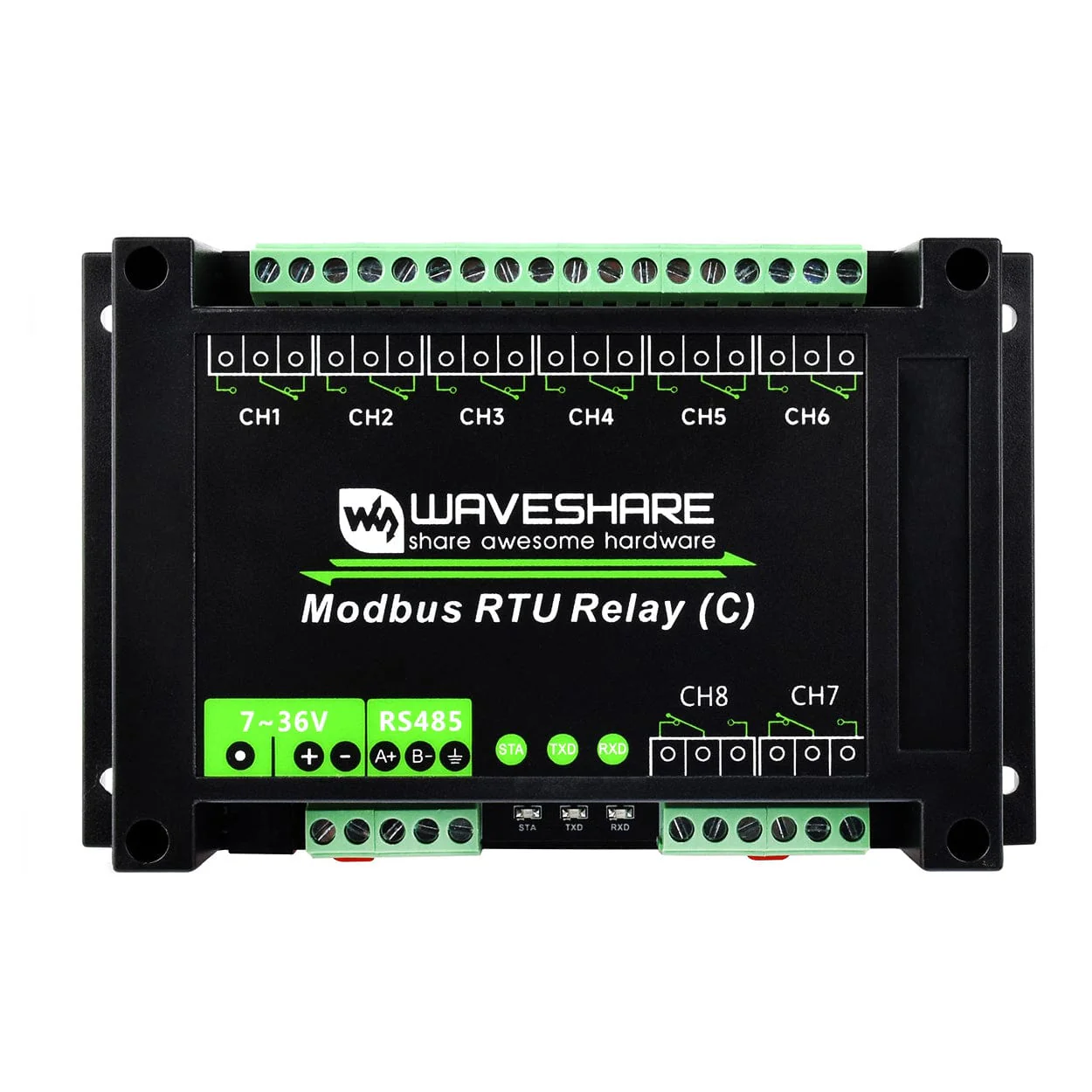 8-Channel Modbus RTU Latching Relay Module (C) with RS-485 Interface - Image 3