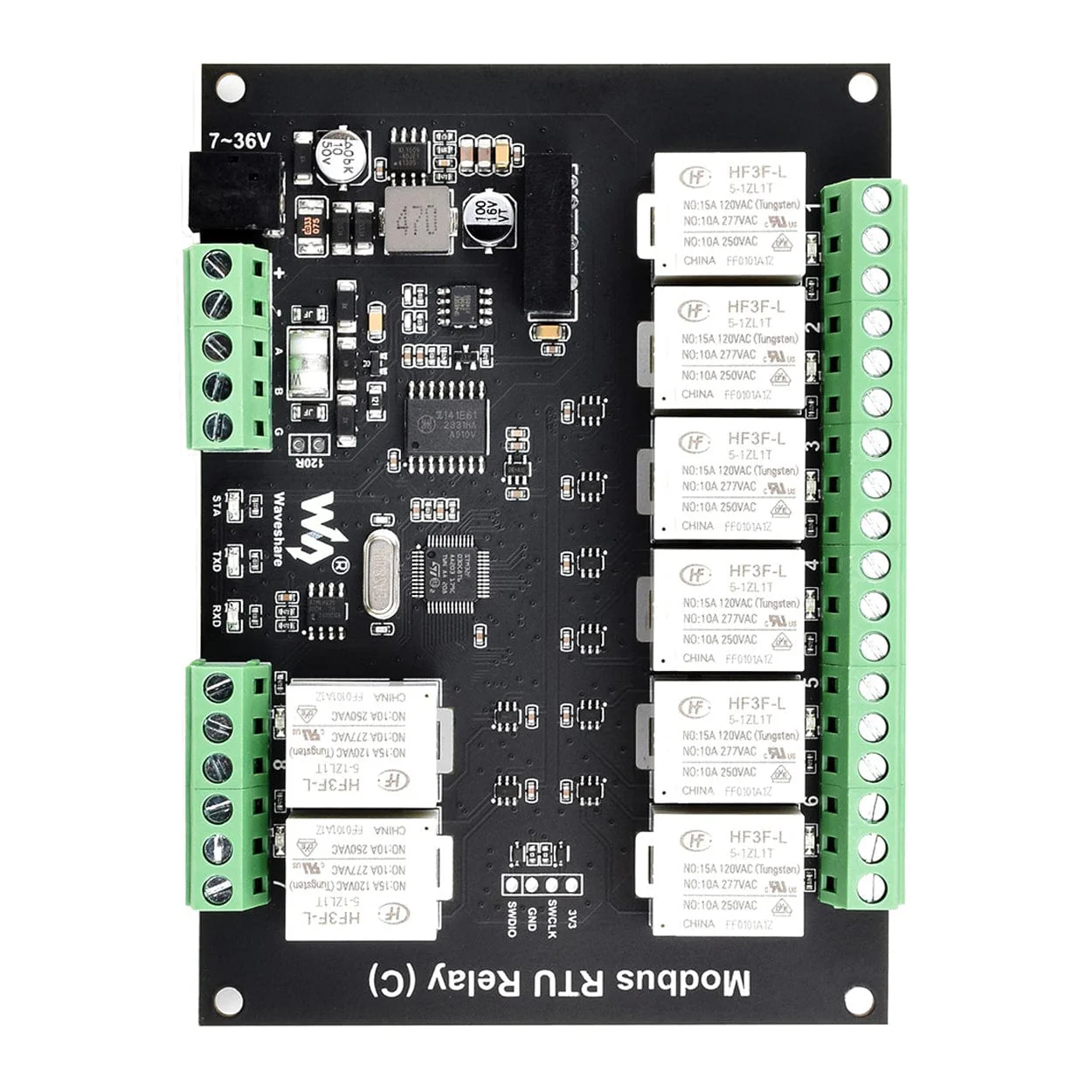 8-Channel Modbus RTU Latching Relay Module (C) with RS-485 Interface - Image 5
