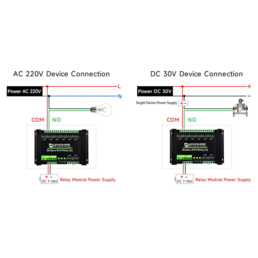 8-Channel Modbus RTU Latching Relay Module (C) with RS-485 Interface - Image 7