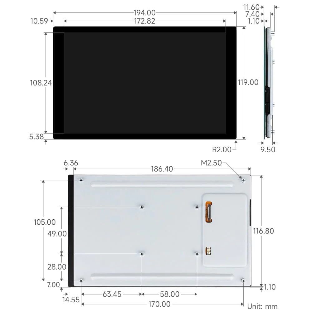 8" DSI Capacitive IPS 10-Point Touch Display for Raspberry Pi (800x1280) - Image 11