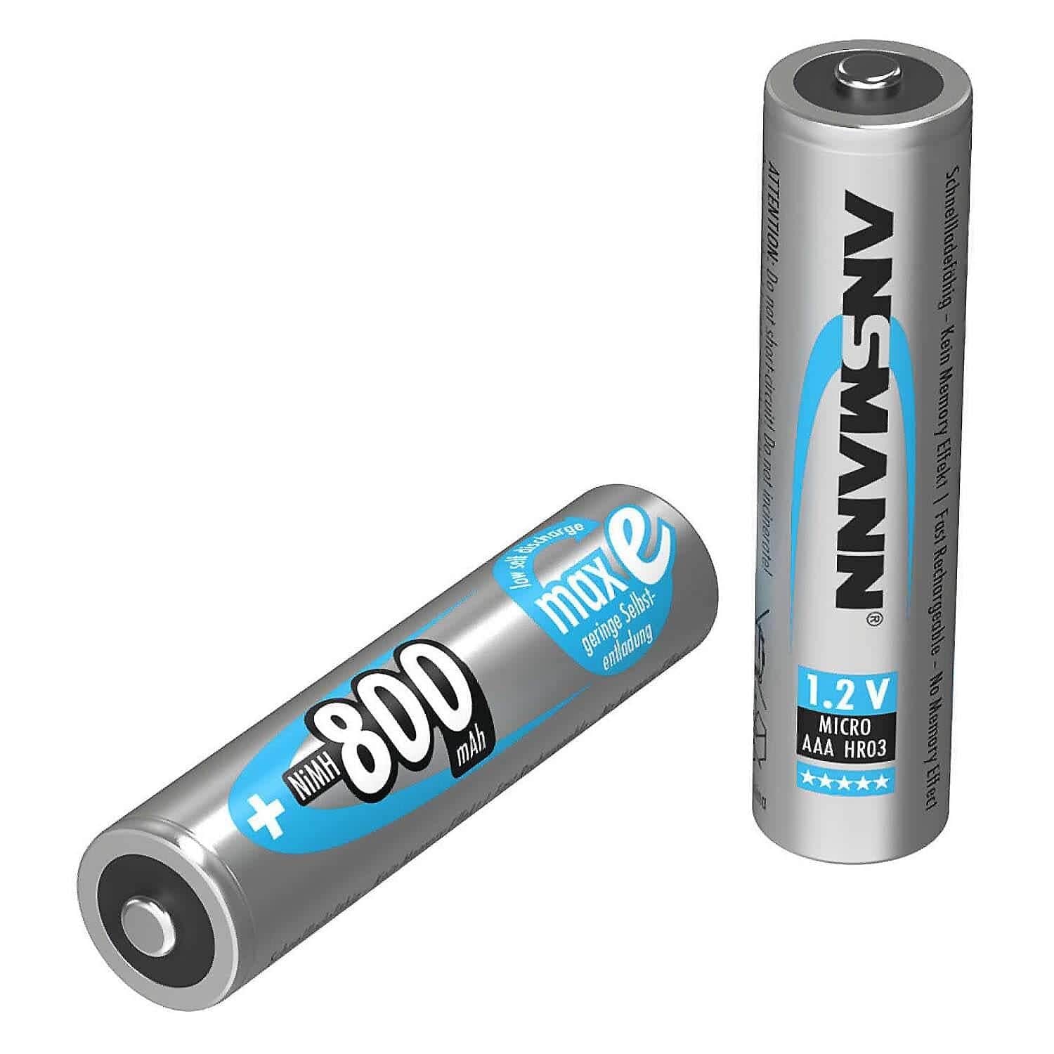 800mAh NiMH Rechargeable AAA Batteries (2-Pack) - Image 3