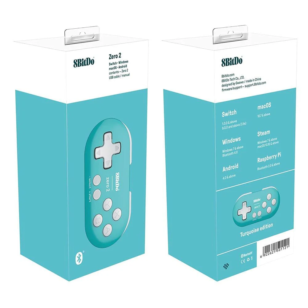 8BitDo Zero 2 Bluetooth Gamepad - Turquoise Edition - Image 6