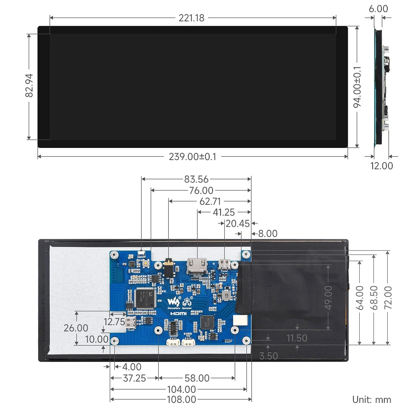 9.3" IPS Capacitive Touch Display (1600 x 600) - Image 6