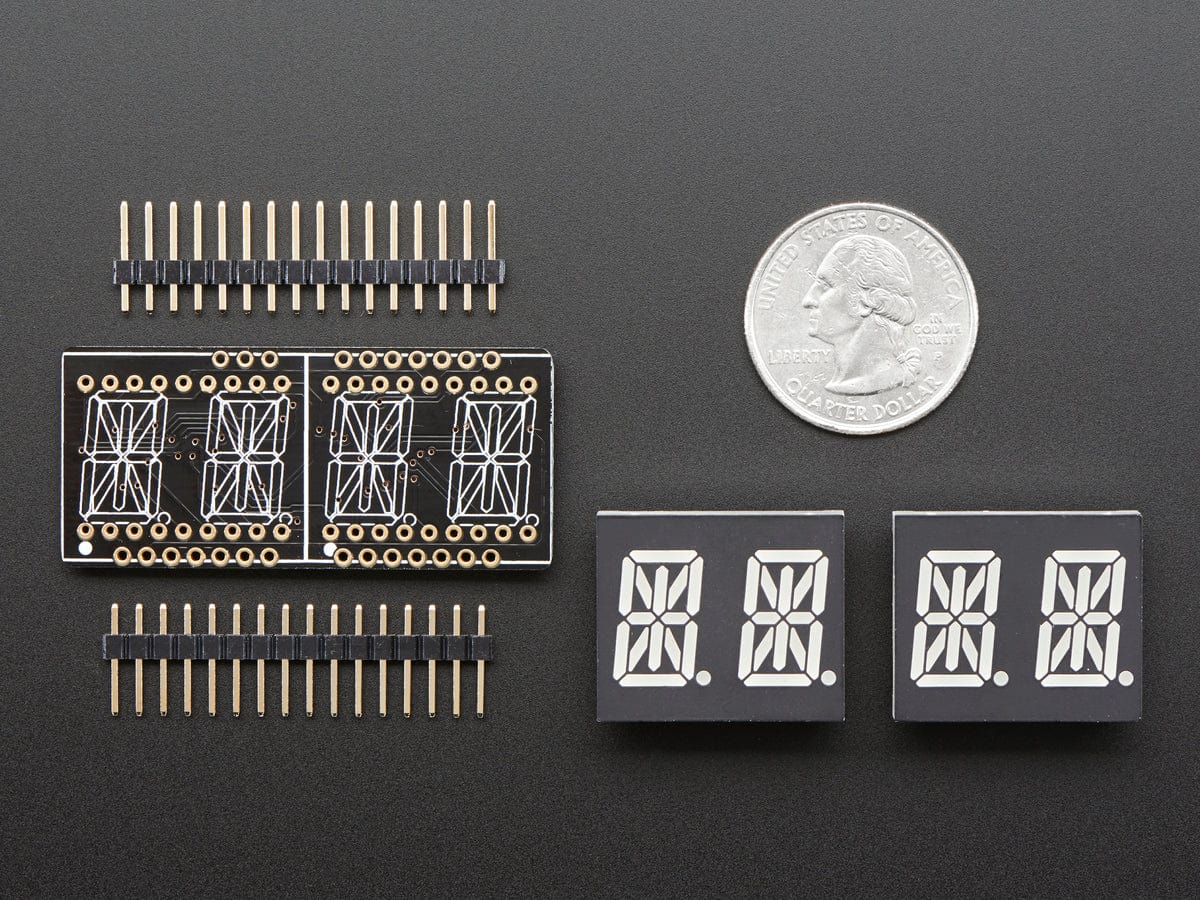 Adafruit 0.54" Quad Alphanumeric FeatherWing Display - Green - Image 2