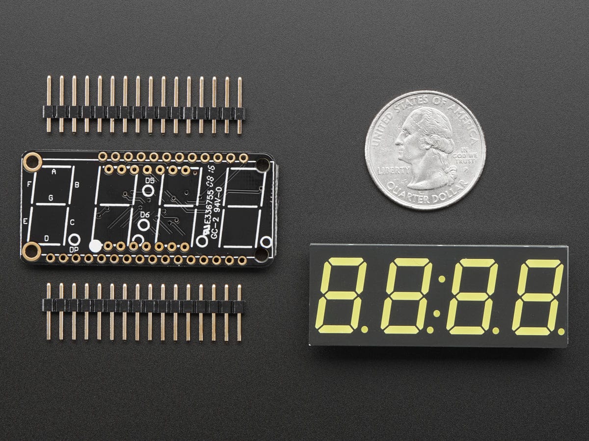 Adafruit 0.56" 4-Digit 7-Segment Display w/ FeatherWing - White [Discontinued] - Image 2