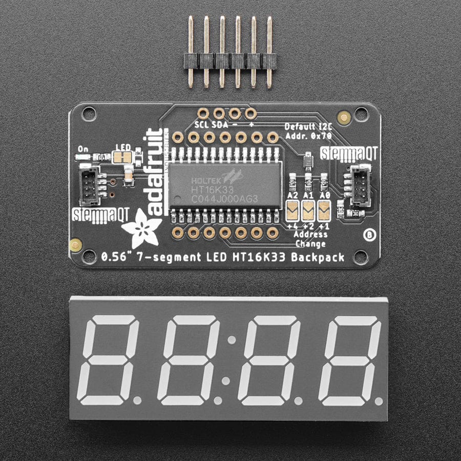 Adafruit 0.56" 4-Digit 7-Segment Display w/I2C Backpack - White - Image 2