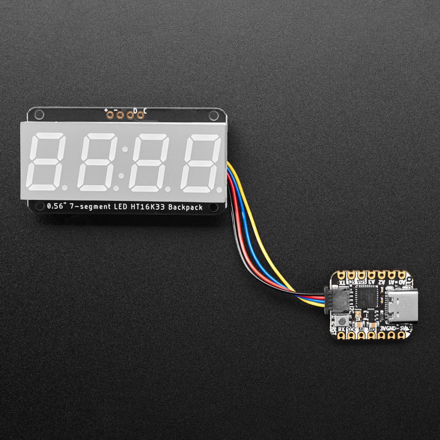 Adafruit 0.56" 4-Digit 7-Segment Display w/I2C Backpack - White - Image 3