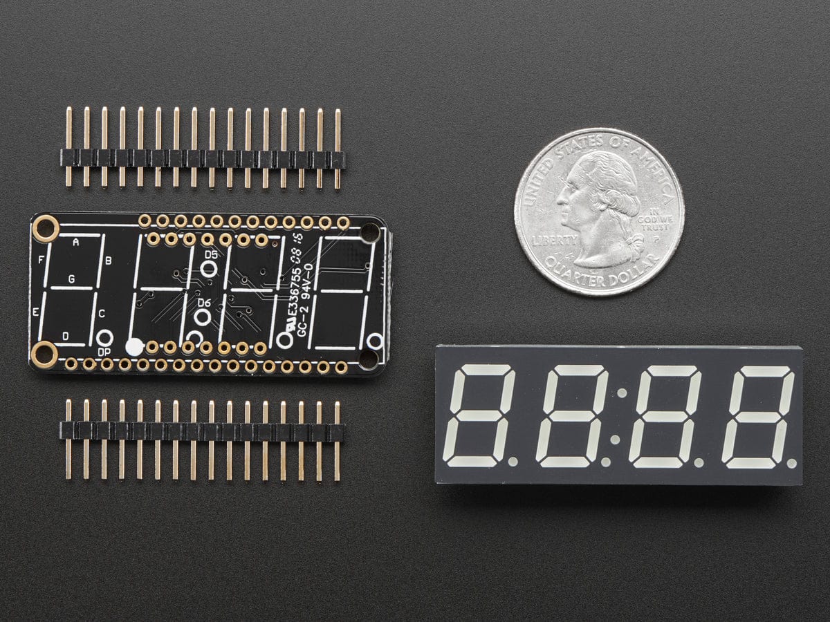 Adafruit 0.56" 4-Digit 7-Segment FeatherWing Display - Red - Image 2