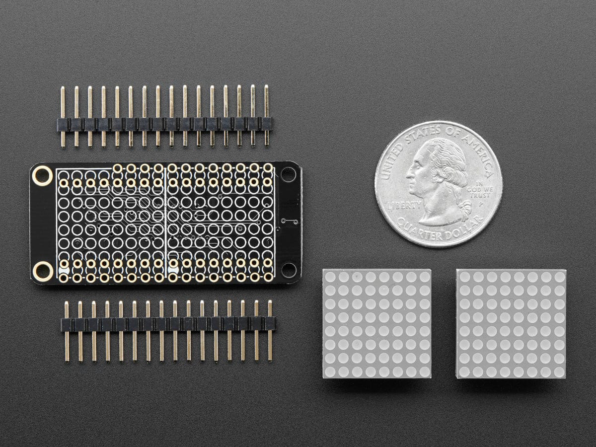 Adafruit 0.8" 8x16 LED Matrix FeatherWing Display Kit - Blue [Discontinued] - Image 2