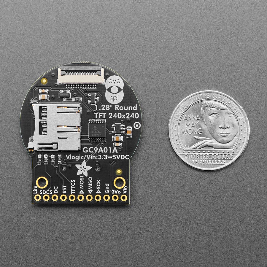 Adafruit 1.28" 240x240 Round TFT LCD Display with MicroSD - GC9A01A with EYESPI Connector - Image 4