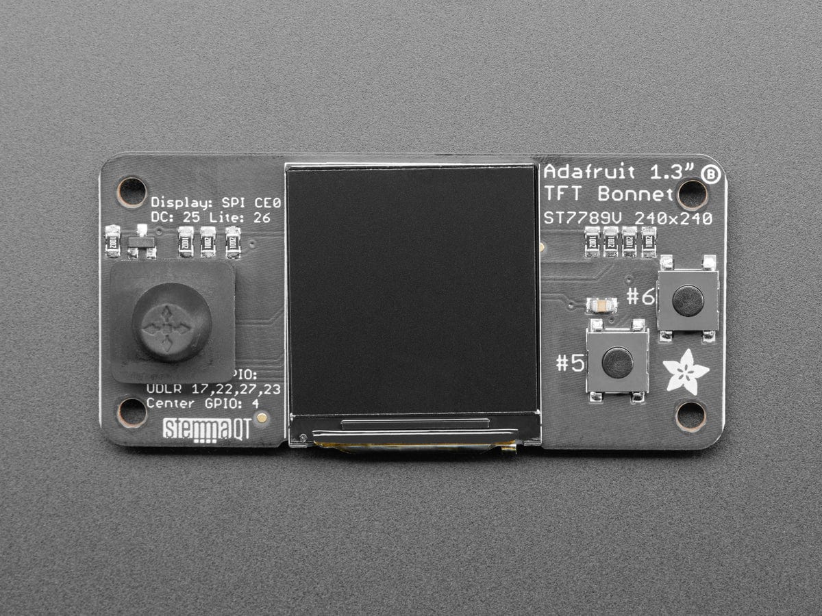 Adafruit 1.3" Color TFT Bonnet for Raspberry Pi (240x240 TFT + Joystick Add-on) - Image 2