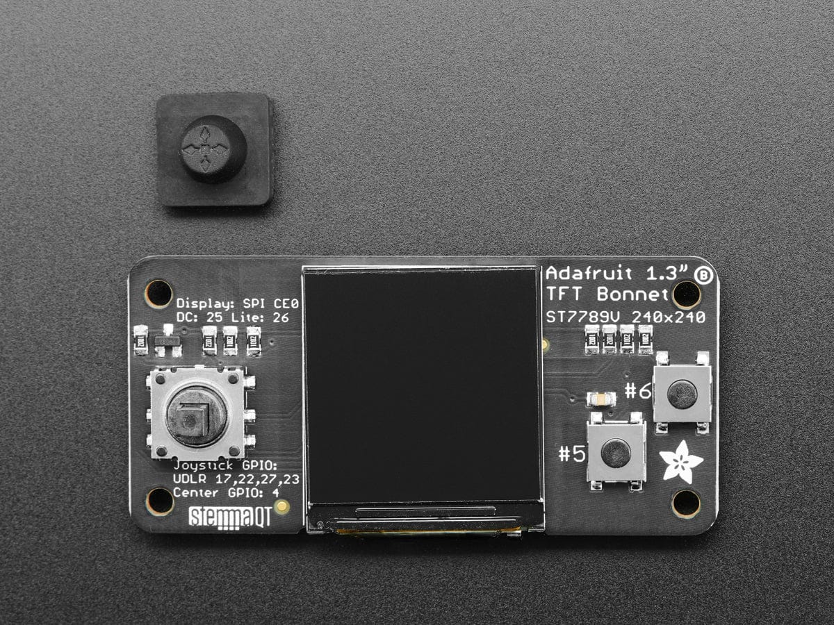 Adafruit 1.3" Color TFT Bonnet for Raspberry Pi (240x240 TFT + Joystick Add-on) - Image 3
