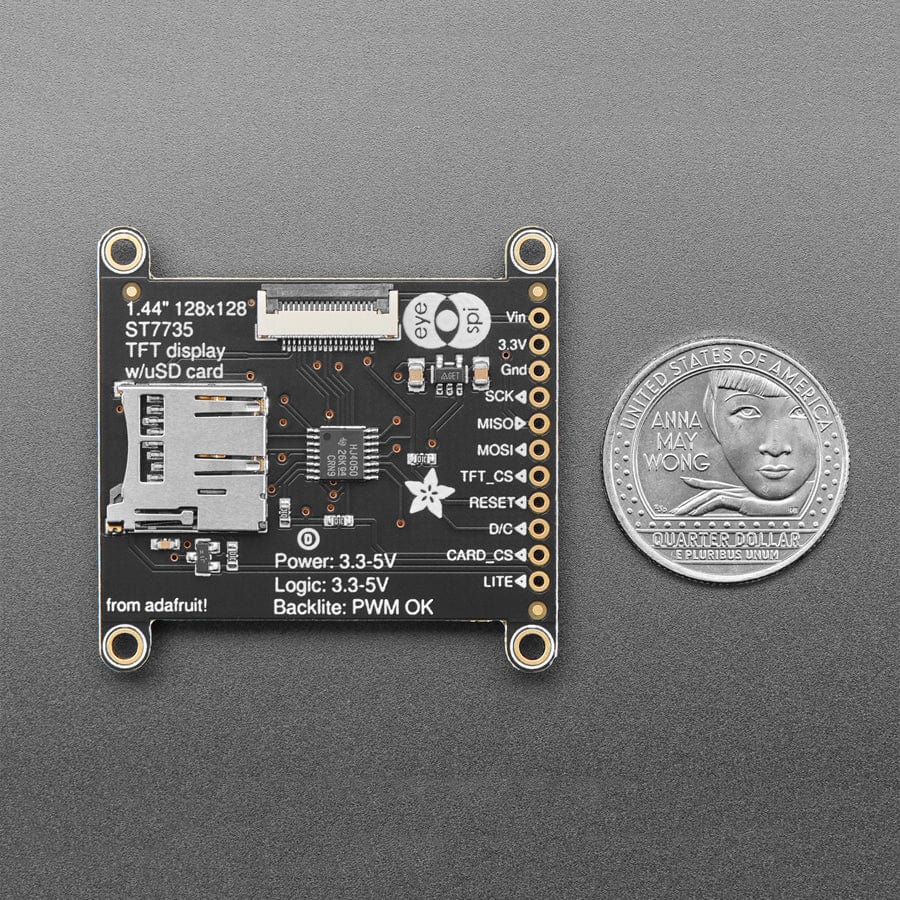 Adafruit 1.44" Colour TFT LCD Display with MicroSD Card breakout - ST7735R - Image 4