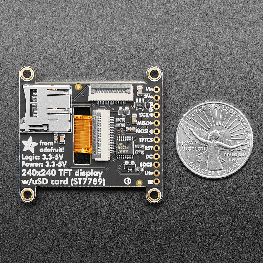 Adafruit 1.54" 240x240 Wide Angle TFT LCD Display with MicroSD - ST7789 with EYESPI Connector - Image 4