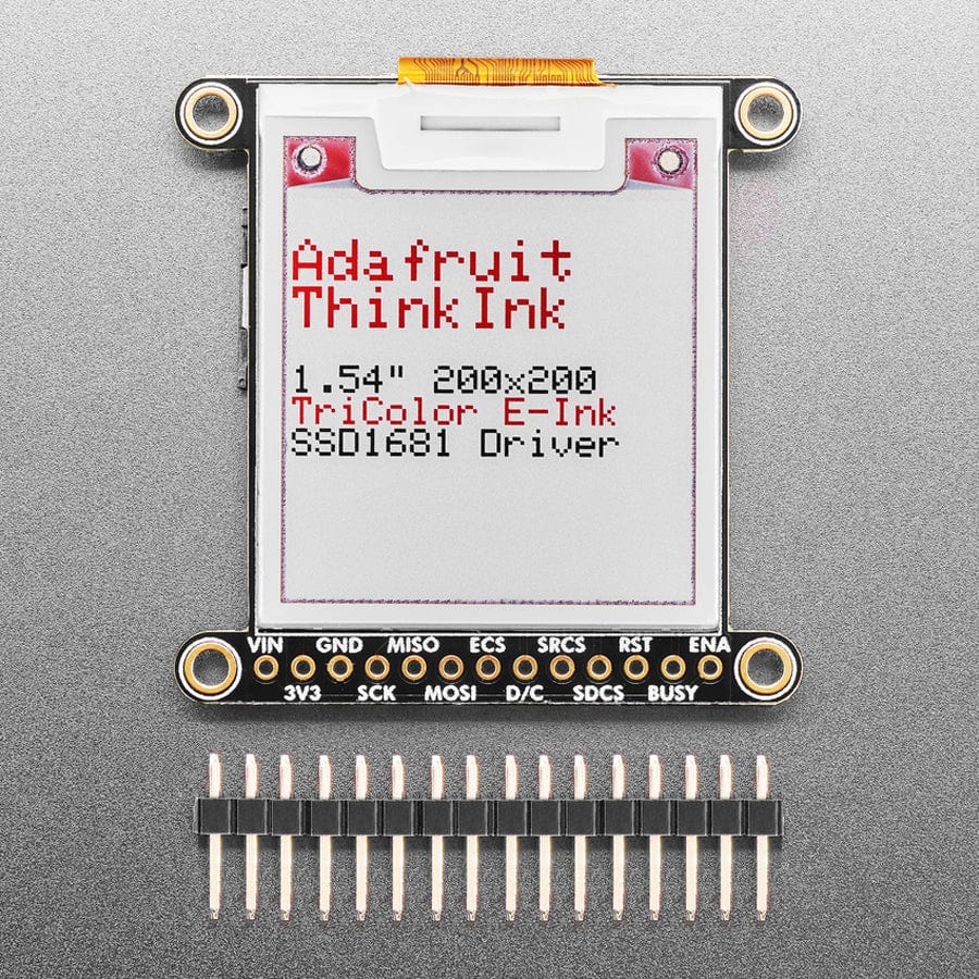 Adafruit 1.54" Tri-Colour eInk / ePaper Display with SRAM - 200 x 200 with SSD1681 and EYESPI - Image 3
