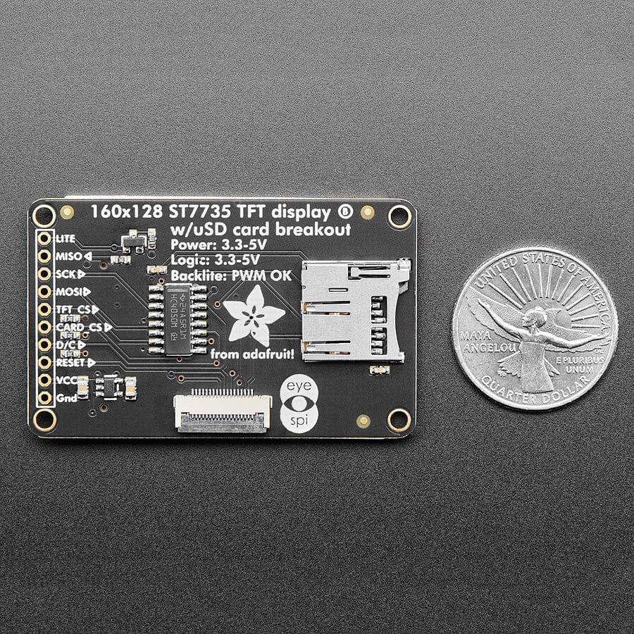 1.8" Color TFT LCD display with MicroSD Card Breakout (ST7735R) - Image 4