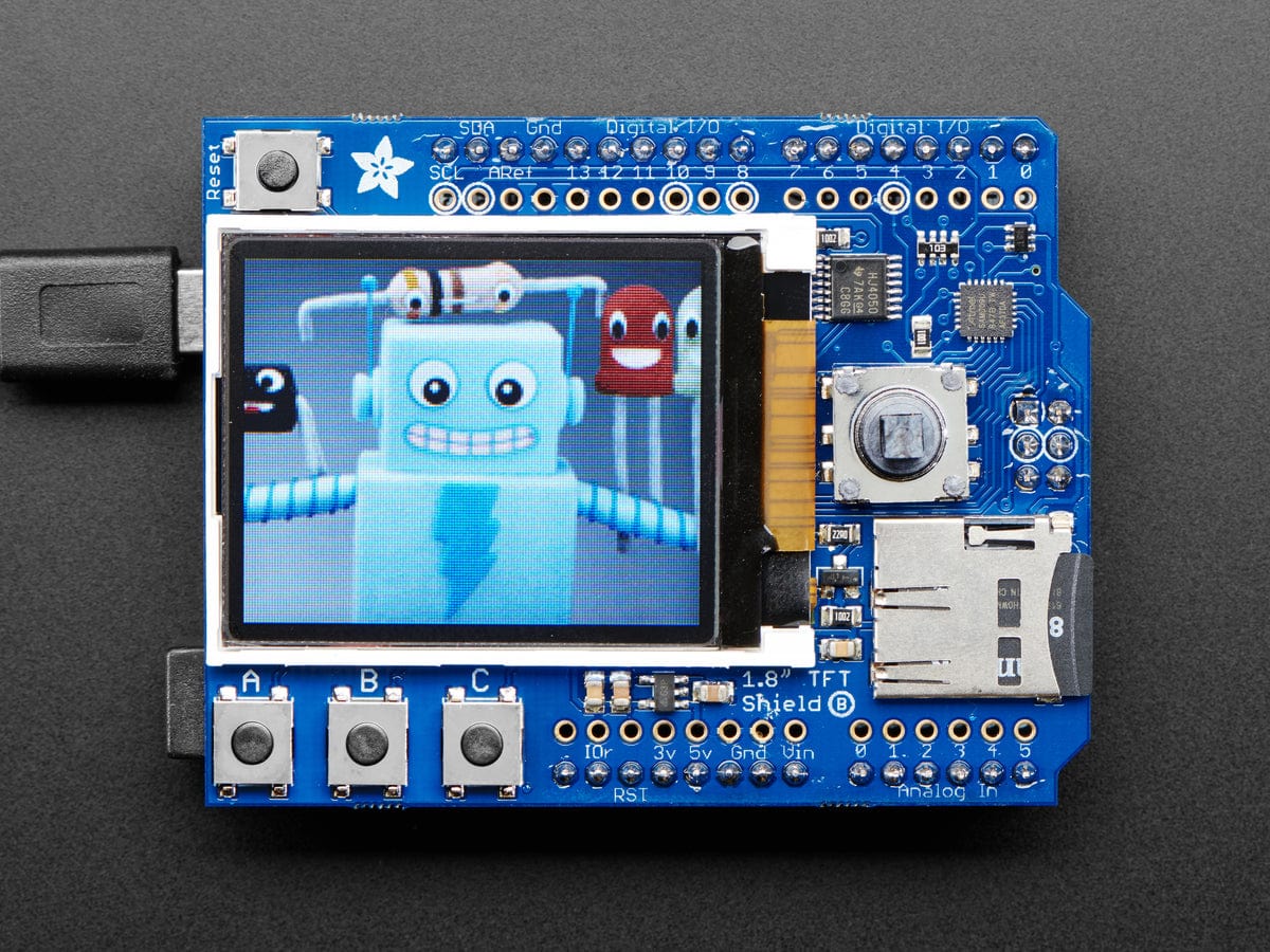 Adafruit 1.8" Color TFT Shield w/microSD and Joystick (v 2) - Image 2