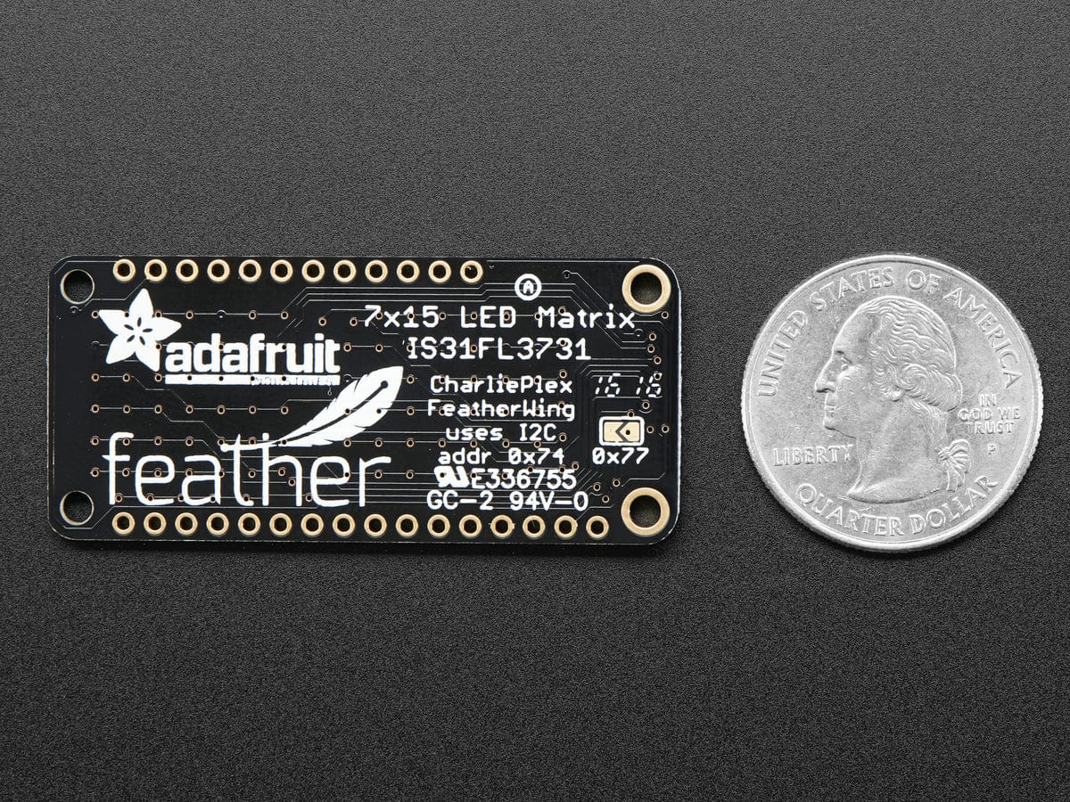Adafruit 15x7 CharliePlex LED Matrix FeatherWing - Cool White - Image 3