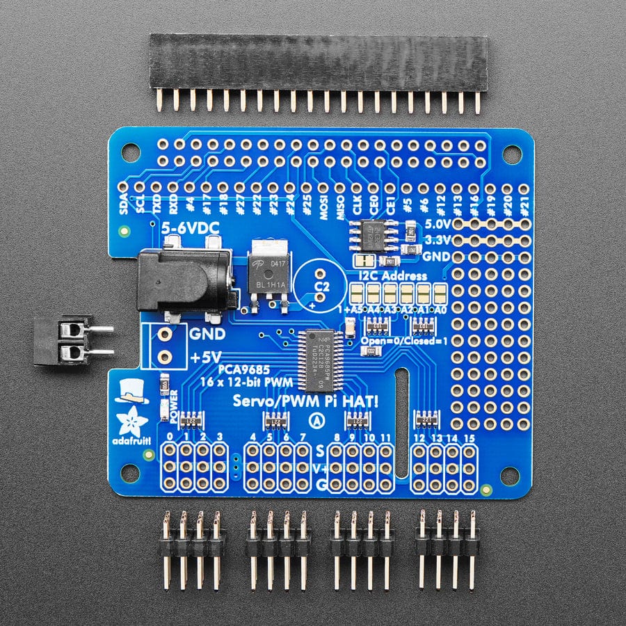 Adafruit 16-Channel PWM / Servo HAT for Raspberry Pi - Mini Kit - Image 3