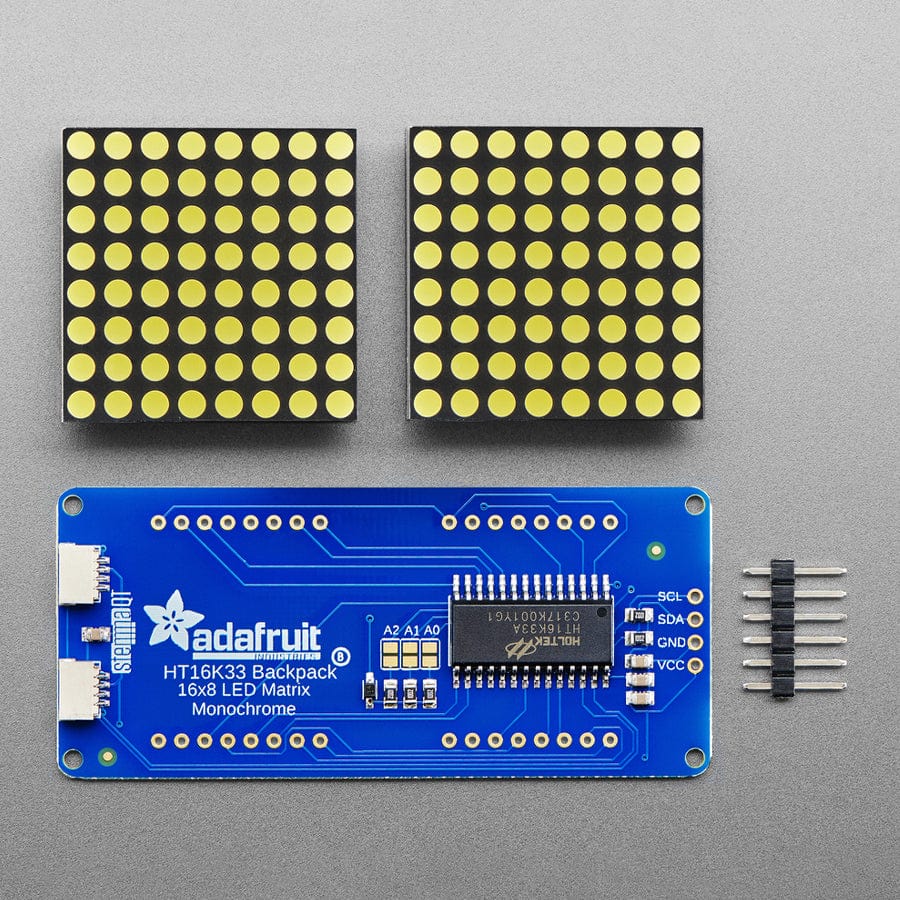 16 x 8 1.2" LED Matrix + Backpack - Ultra Bright Round White LEDs - Image 2