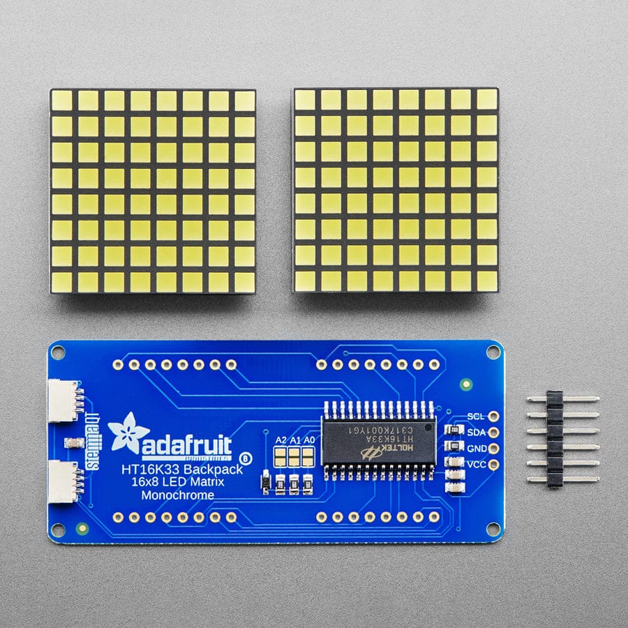 16 x 8 1.2" LED Matrix + Backpack - Ultra Bright Square White LEDs - Image 2