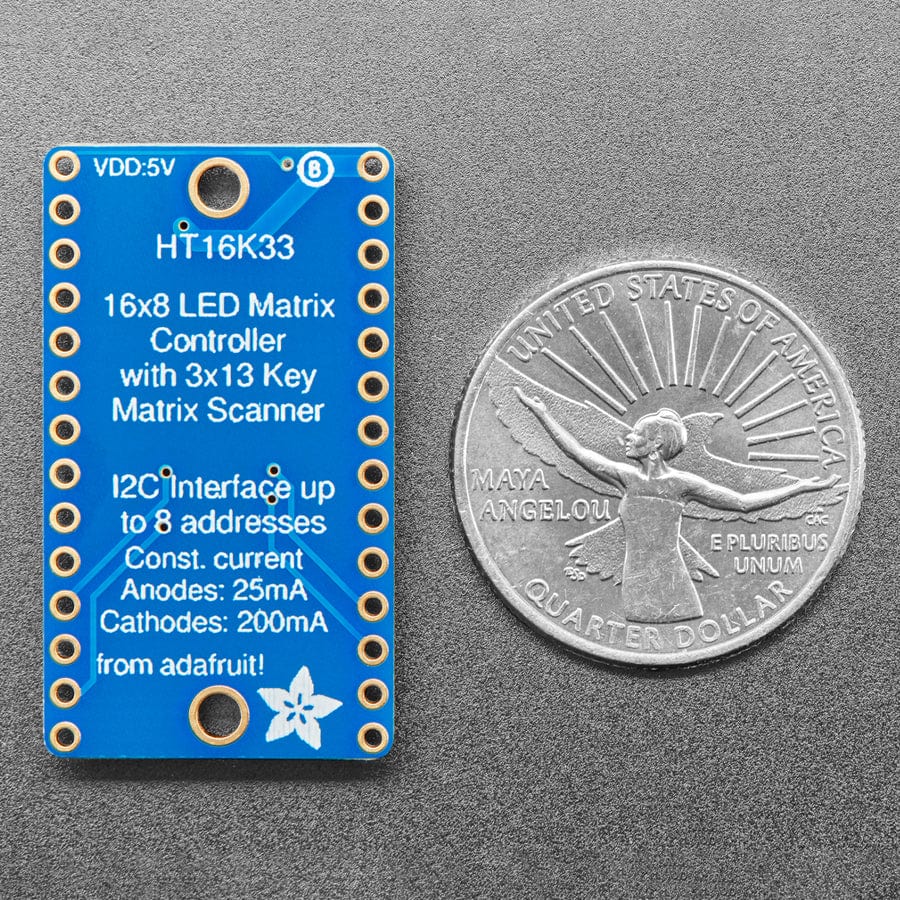 Adafruit 16 x 8 LED Matrix Driver Backpack - HT16K33 Breakout - Image 4
