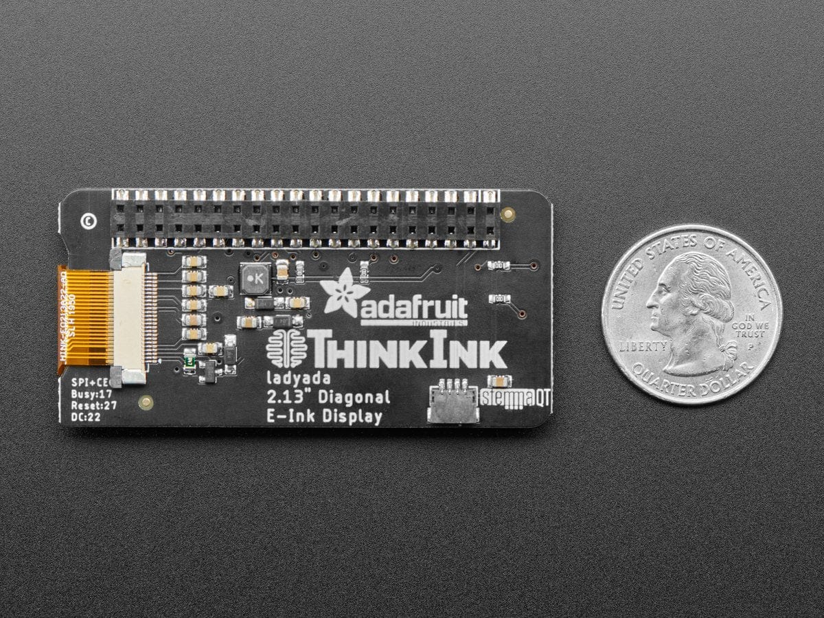 Adafruit 2.13" Monochrome E-Ink Bonnet for Raspberry Pi (THINK INK) - Image 6