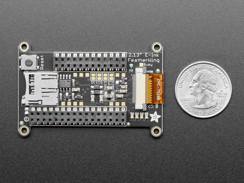 Adafruit 2.13" Monochrome eInk / ePaper Display FeatherWing (250x122 Monochrome with SSD1675) - Image 3