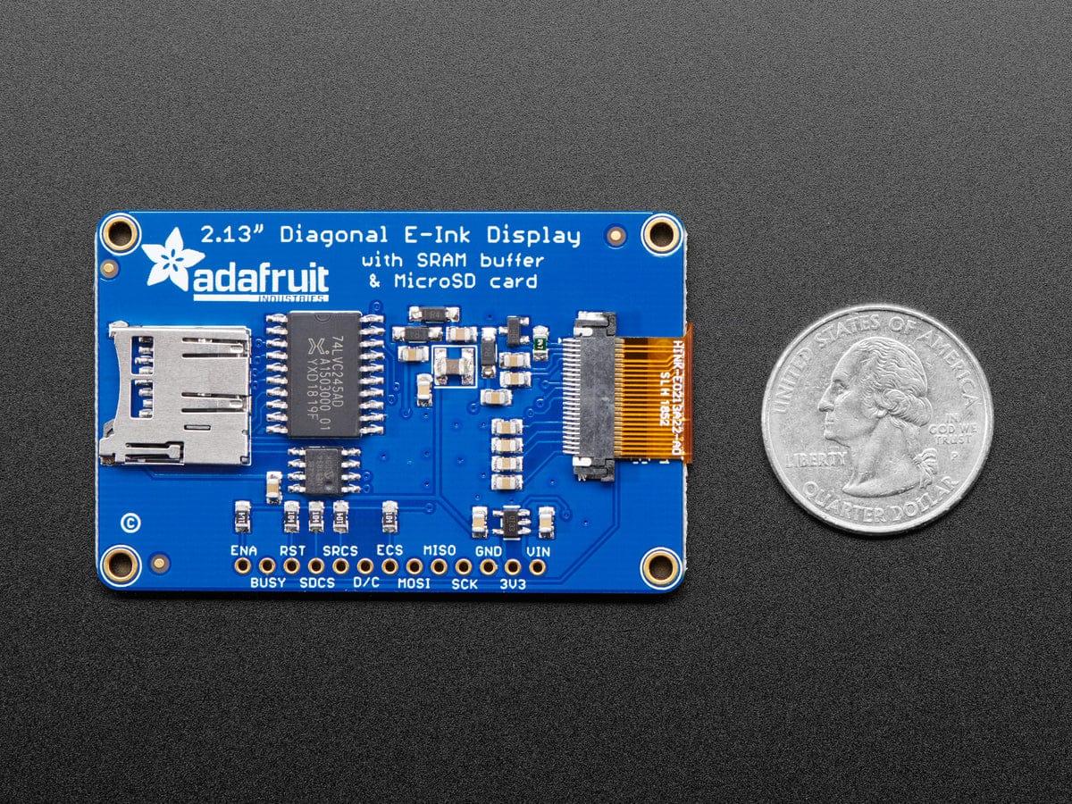 Adafruit 2.13" Monochrome eInk / ePaper Display with SRAM (250x122 Monochrome) - Image 4