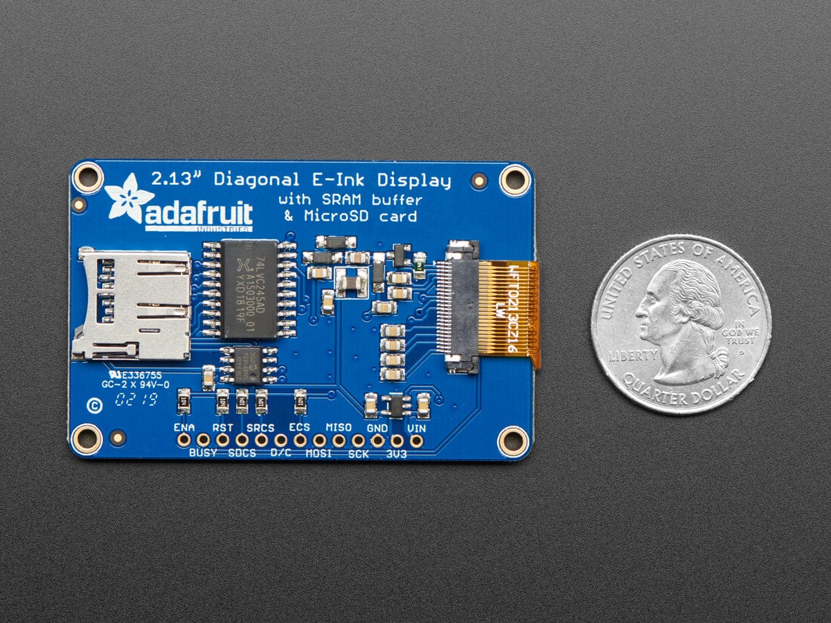 Adafruit 2.13" Tri-Color eInk / ePaper Display with SRAM (Red Black White) [Discontinued] - Image 3