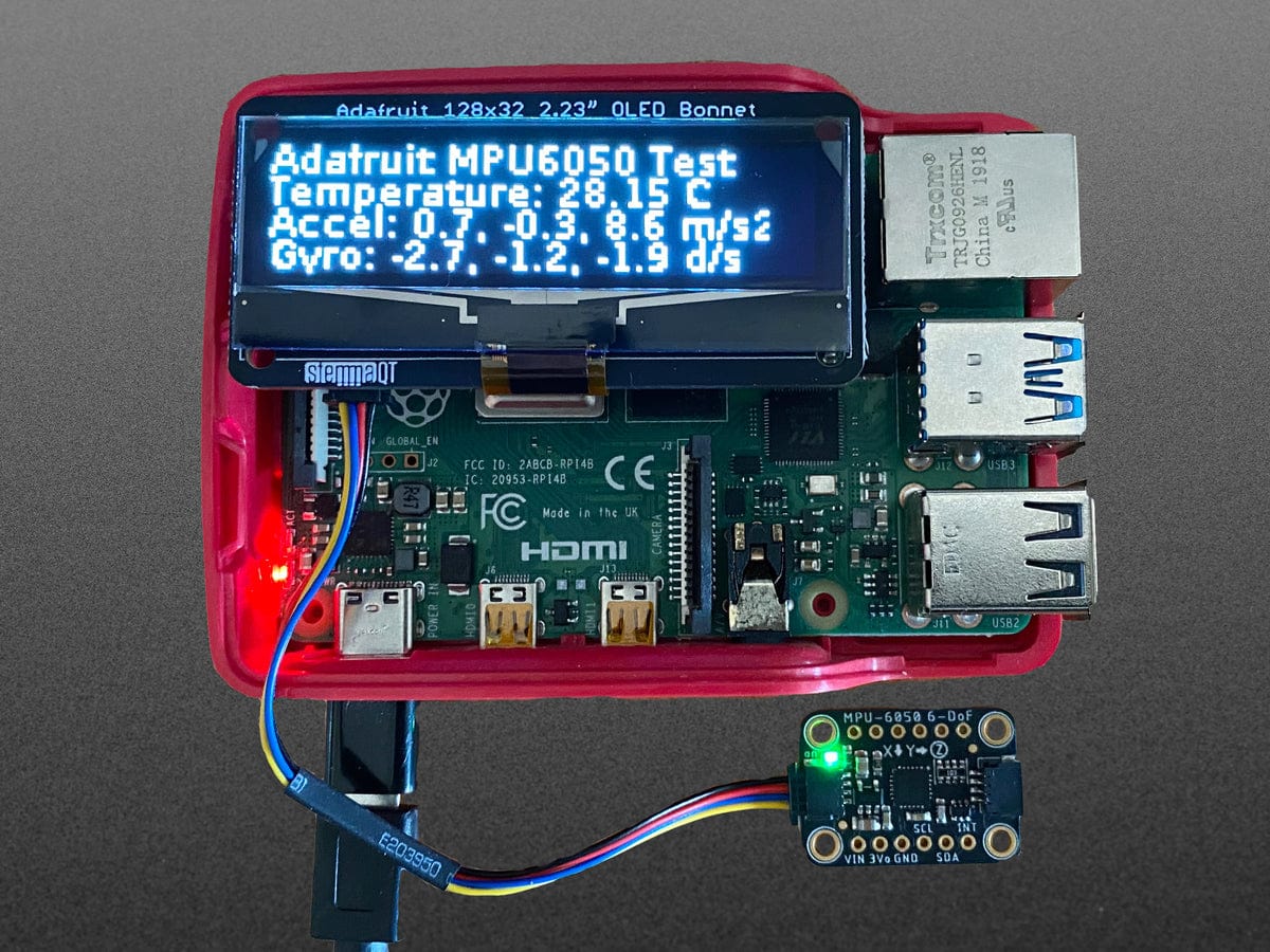 Adafruit 2.23" Monochrome OLED Bonnet for Raspberry Pi - Image 3