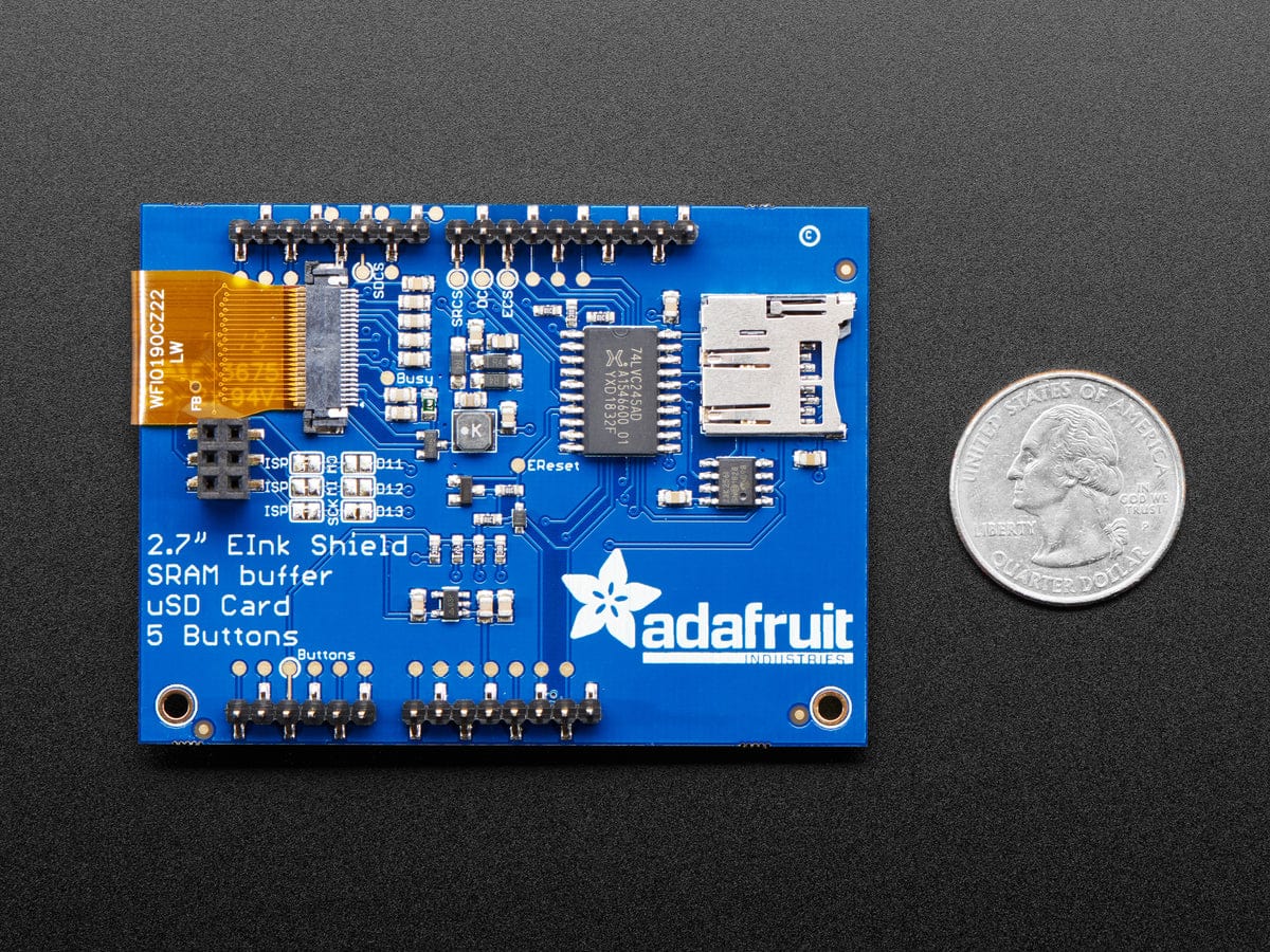 Adafruit 2.7" Tri-Color eInk / ePaper Shield with SRAM (Red Black White) - Image 5