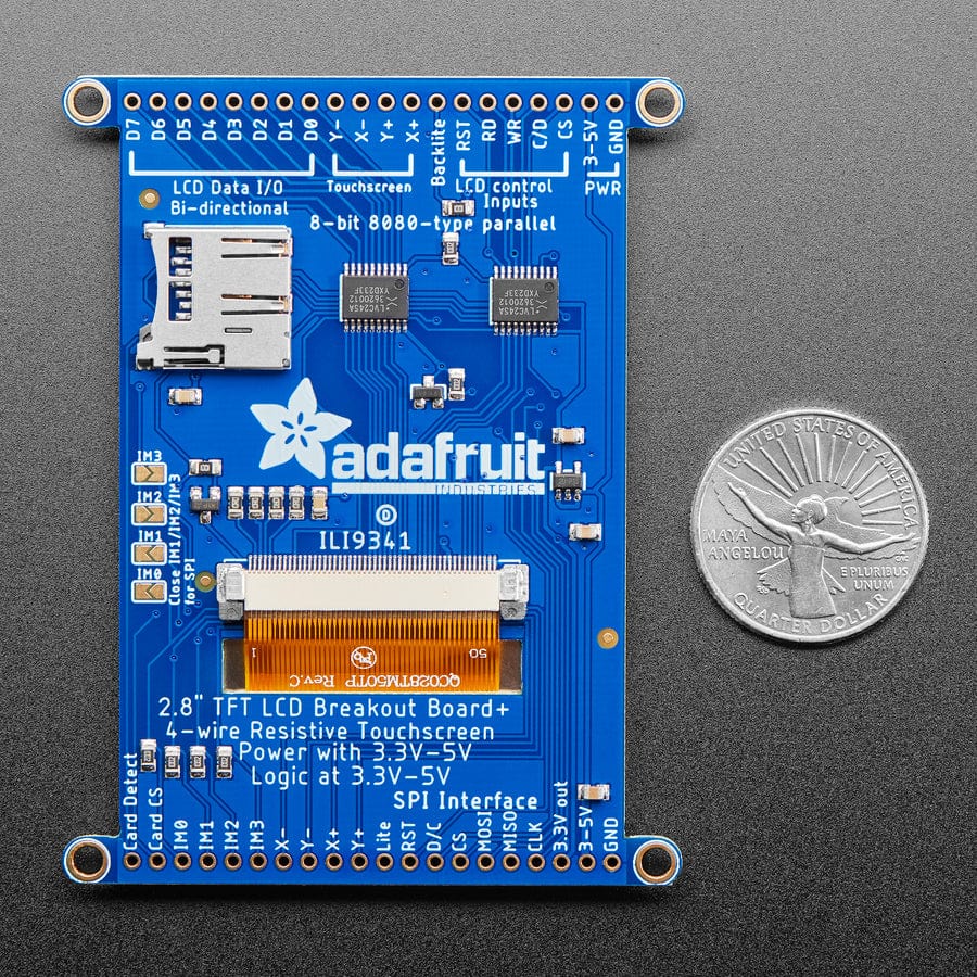 2.8" TFT LCD with Touchscreen Breakout Board with MicroSD Socket (ILI9341) - Image 5