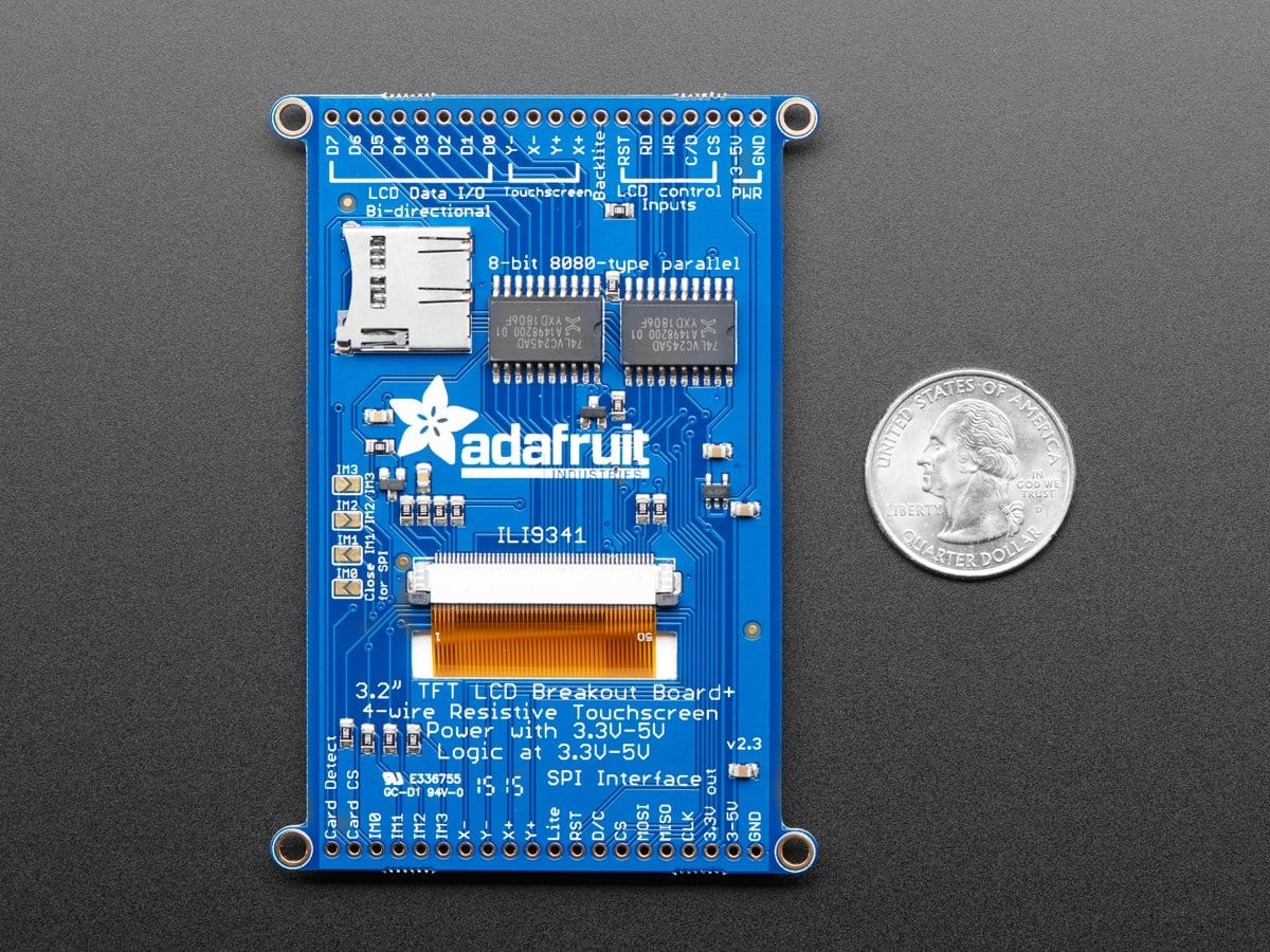 3.2" TFT LCD with Touchscreen Breakout Board w/MicroSD Socket (ILI9341) - Image 5