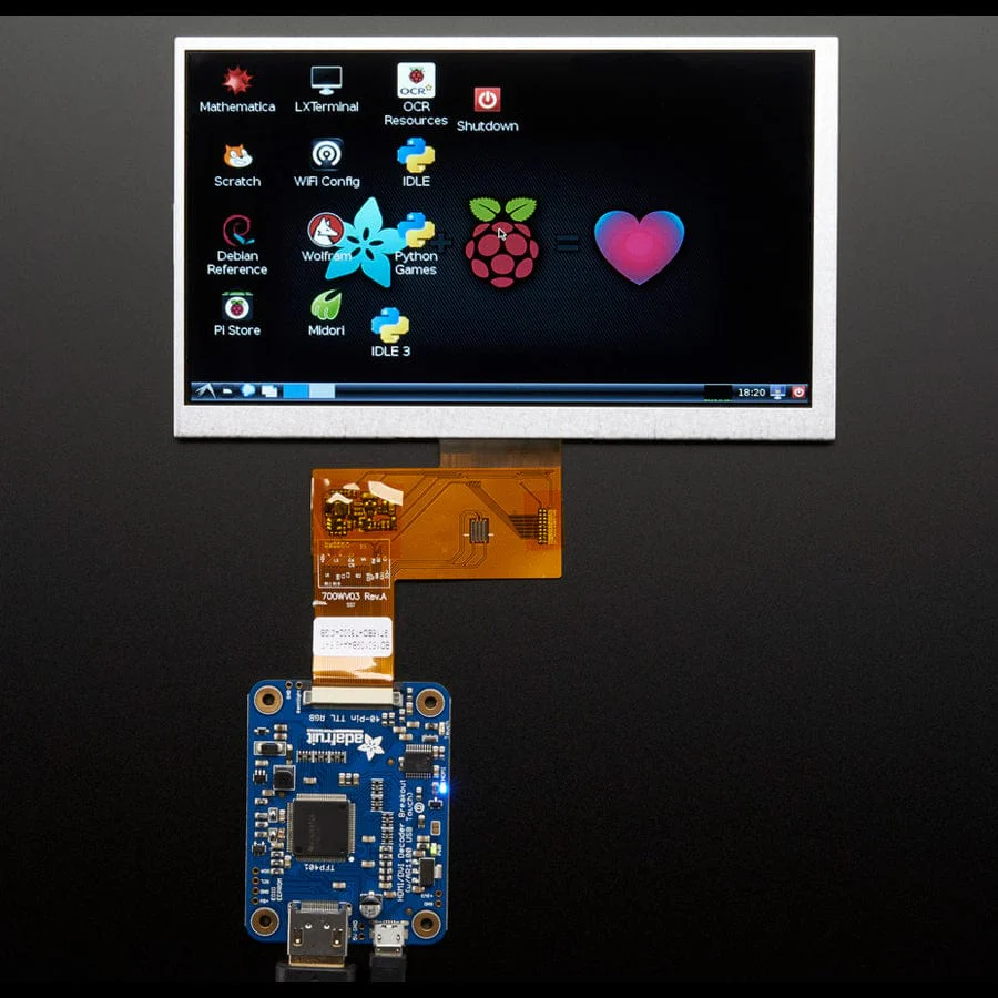 7.0" 40-pin TFT Display - 800x480 without Touchscreen - Image 3