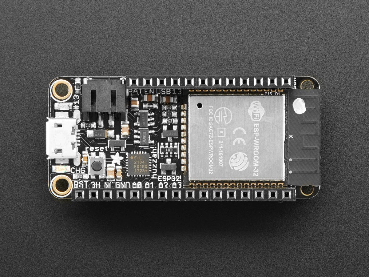 Assembled Adafruit HUZZAH32 – ESP32 Feather Board (with Stacking Headers) - Image 2