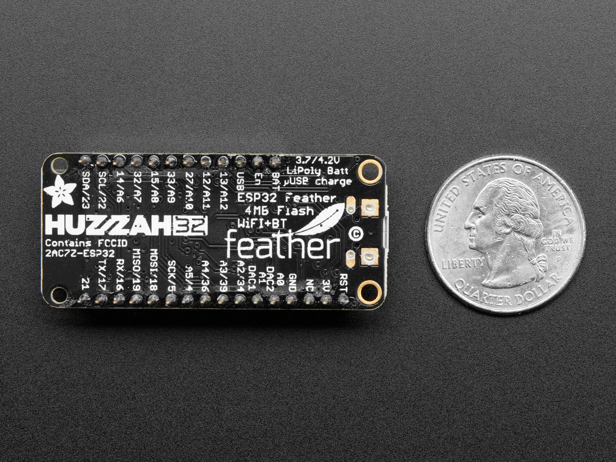 Assembled Adafruit HUZZAH32 – ESP32 Feather Board (with Stacking Headers) - Image 4