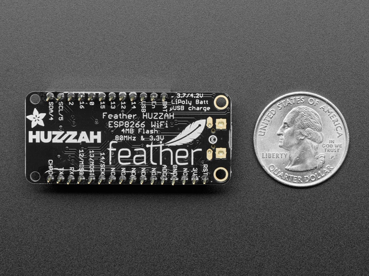 Assembled Feather HUZZAH w/ ESP8266 WiFi With Stacking Headers - Image 2