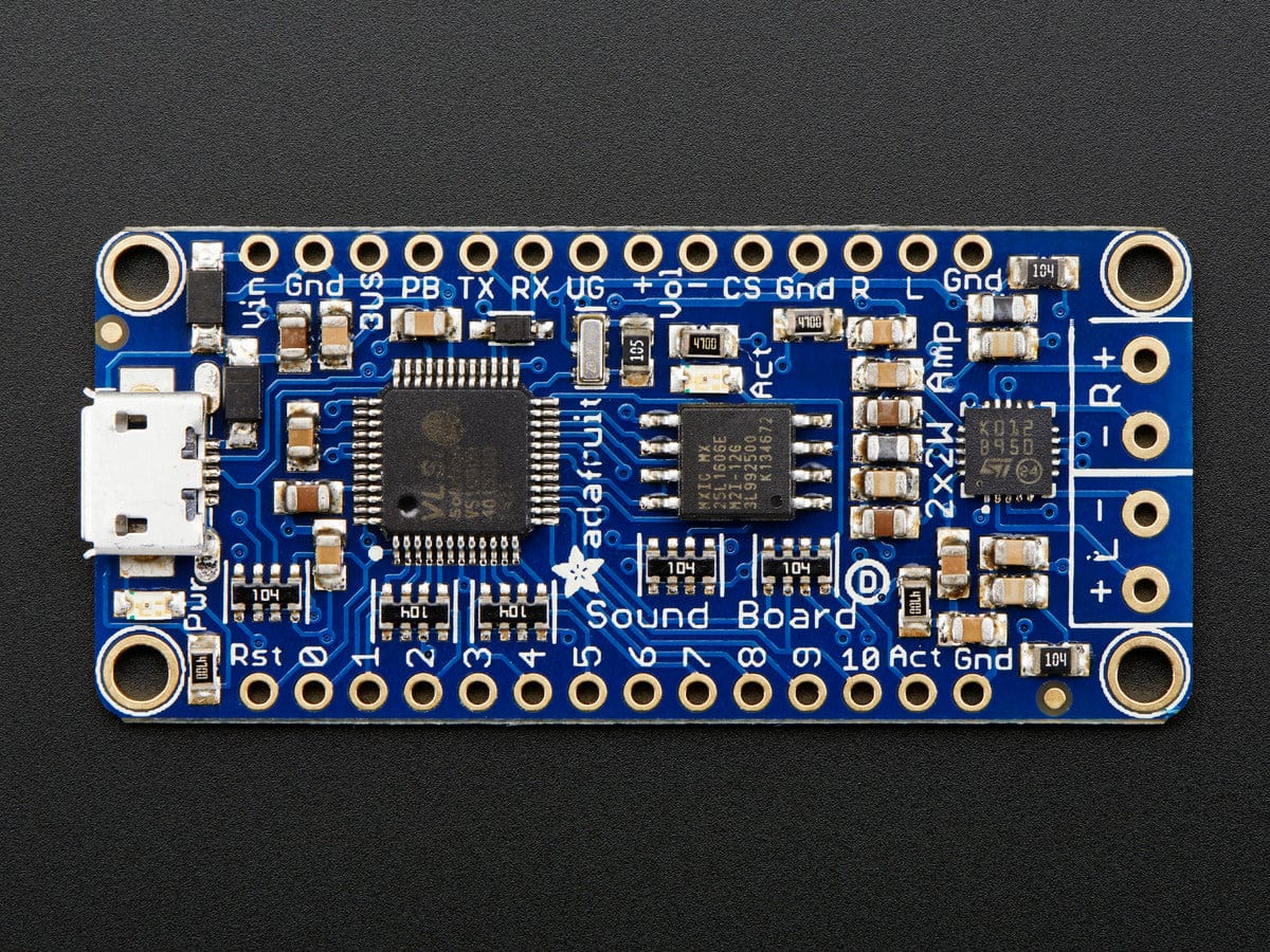 Adafruit Audio FX Sound Board + 2x2W Amp - WAV/OGG Trigger - 2MB - Image 3